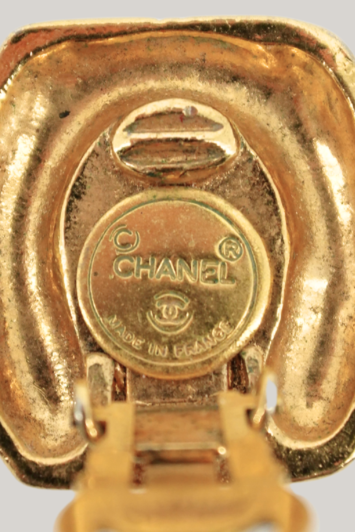 1990s Chanel Gold Crystal Earrings