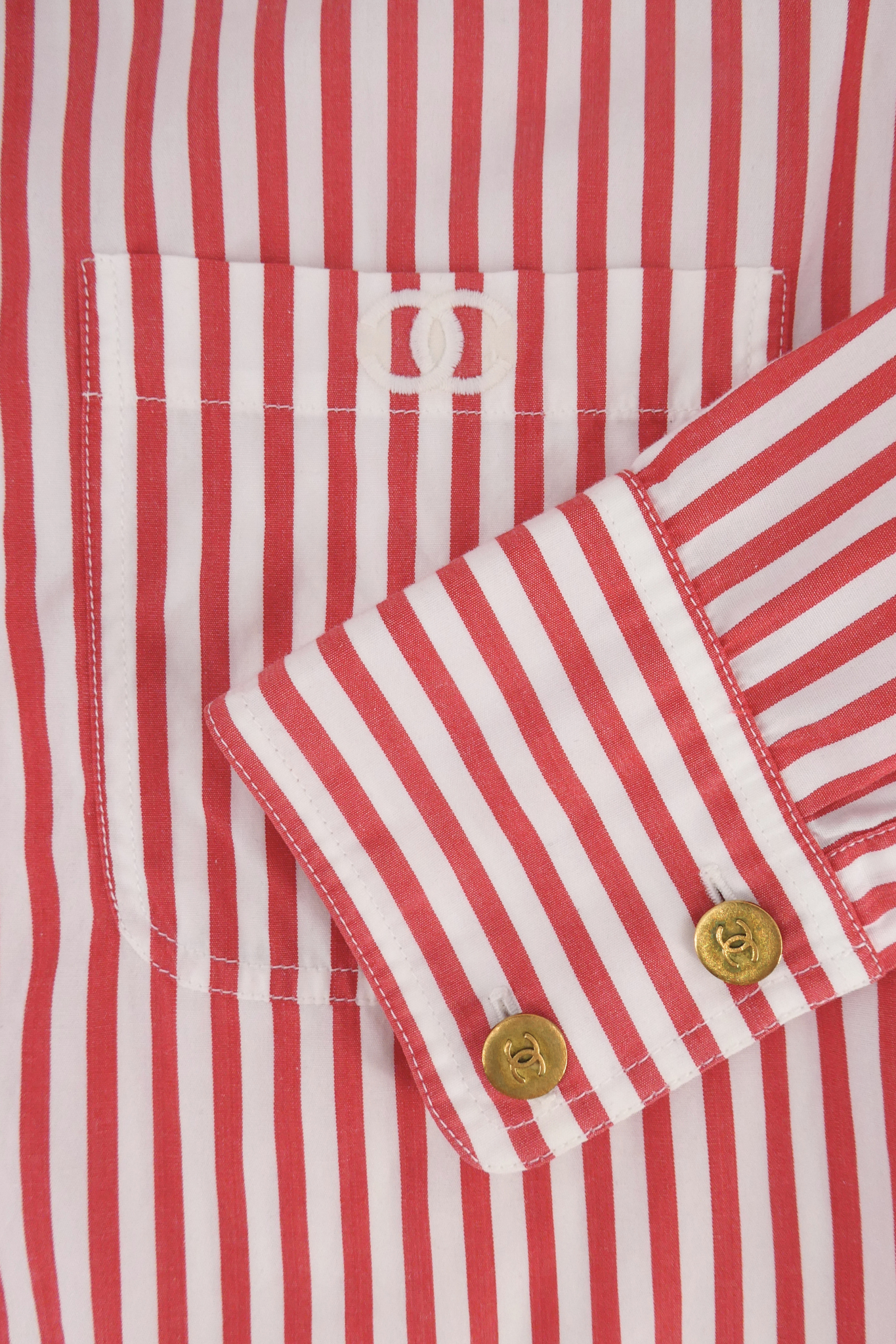 90s Chanel Striped Cotton Shirt (FR 36 - FR 38)