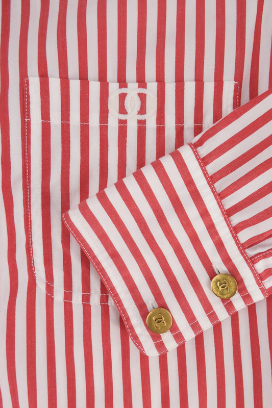90s Chanel Striped Cotton Shirt (FR 36 - FR 38)