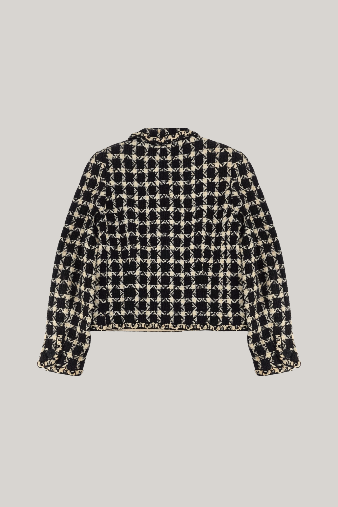 1998 Chanel Black & Ivory Checkered Blazer (FR 38)