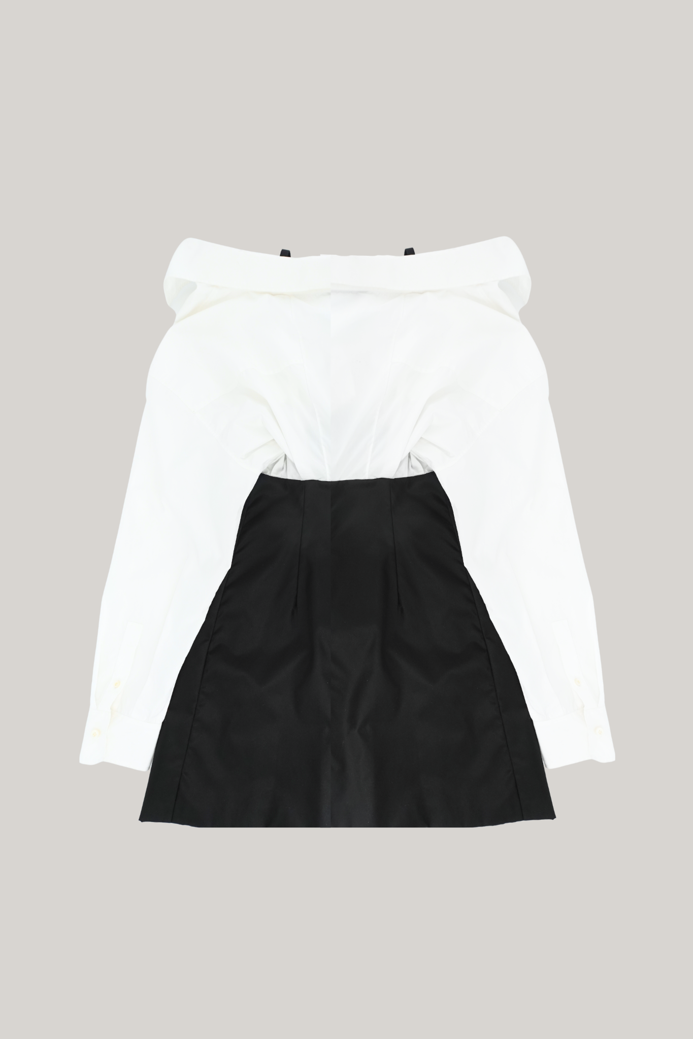 2021 Prada Draped Cotton and Nylon Mini Dress (38)