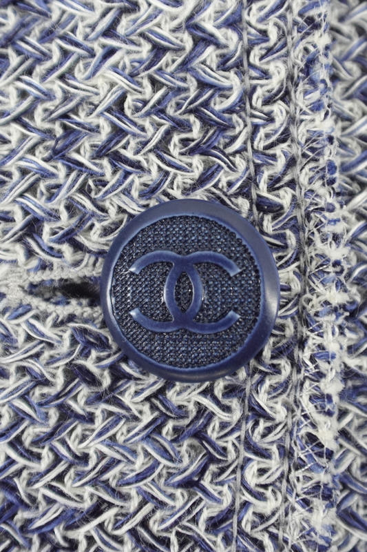 2003 Spring Chanel Grey Blue Jacket (FR 38)