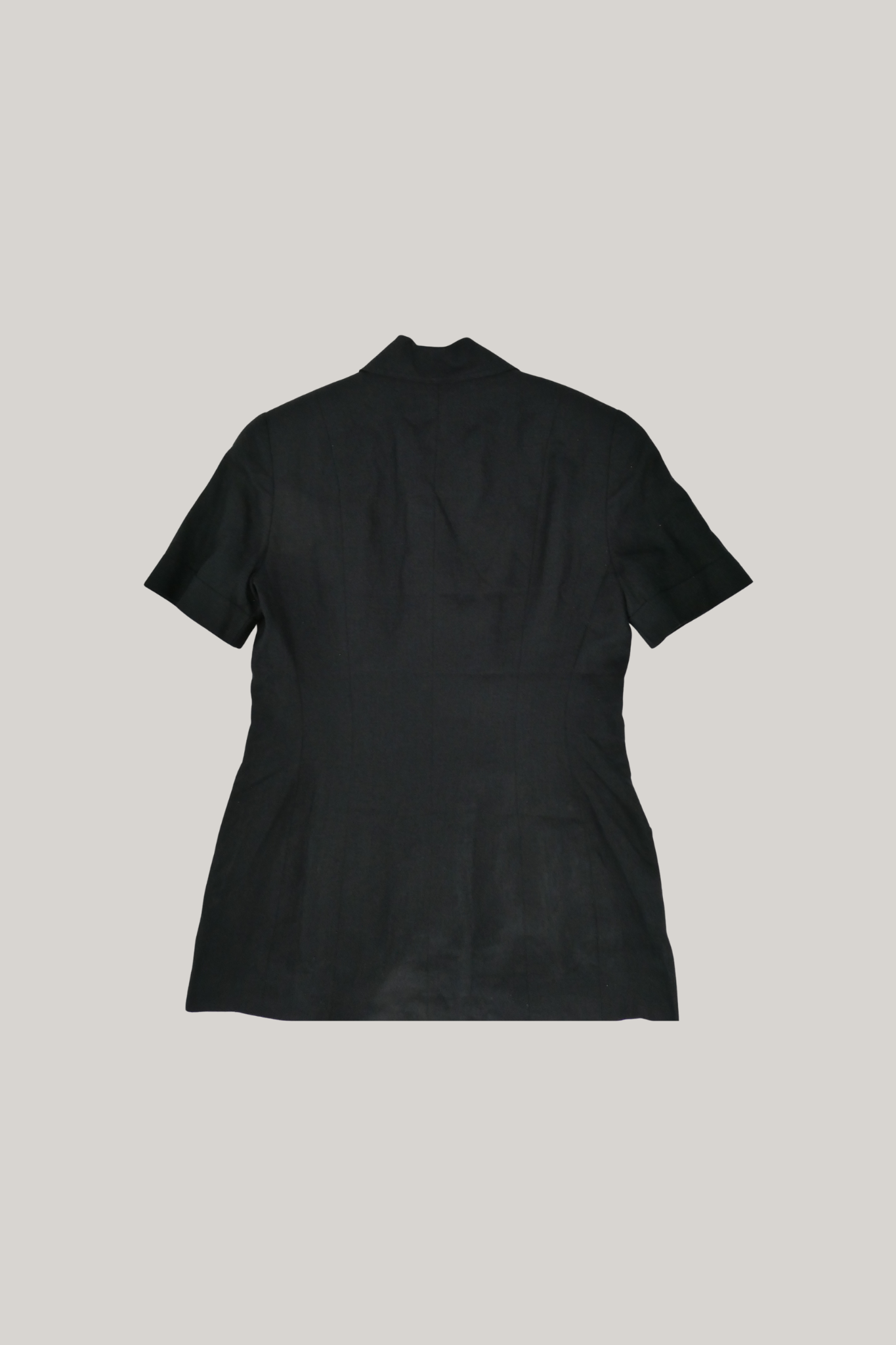 90's Chanel Black Linen Double-Breasted Jacket (FR 40)