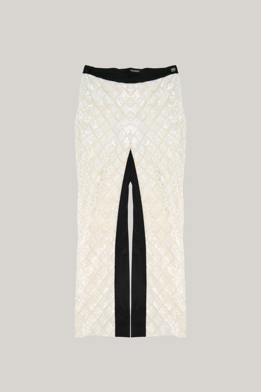 Chanel Ecru Sequin Embellished Set (FR 38)