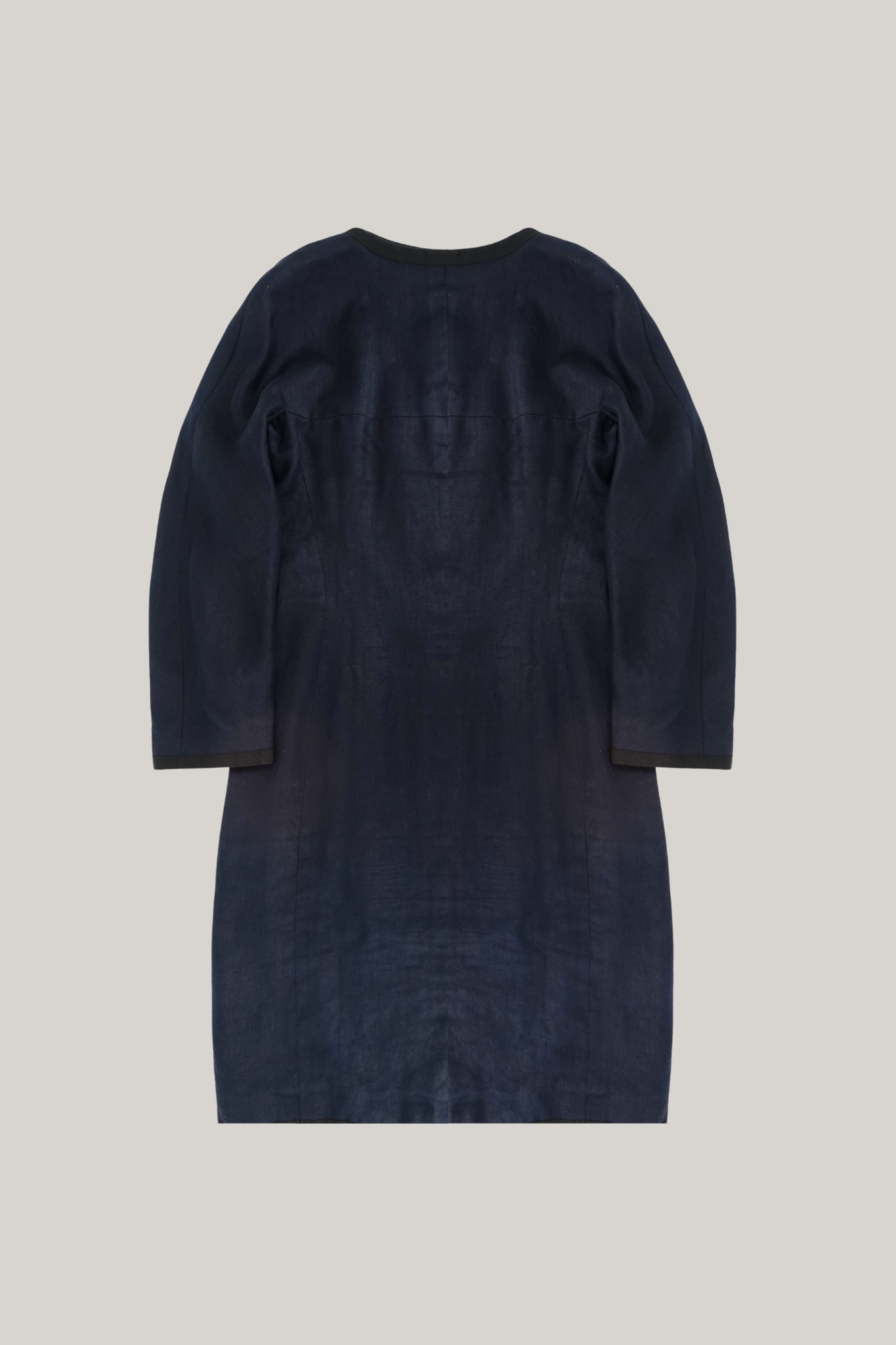 Chanel Boutique Navy Button-Front Dress with Gold CC Logo Buttons (FR 44)