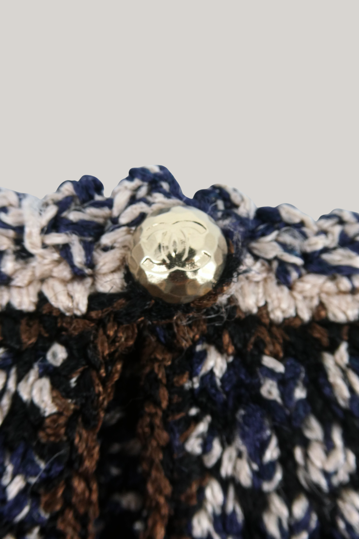 2000 Chanel Navy Crochet Knit Dress (FR 36)