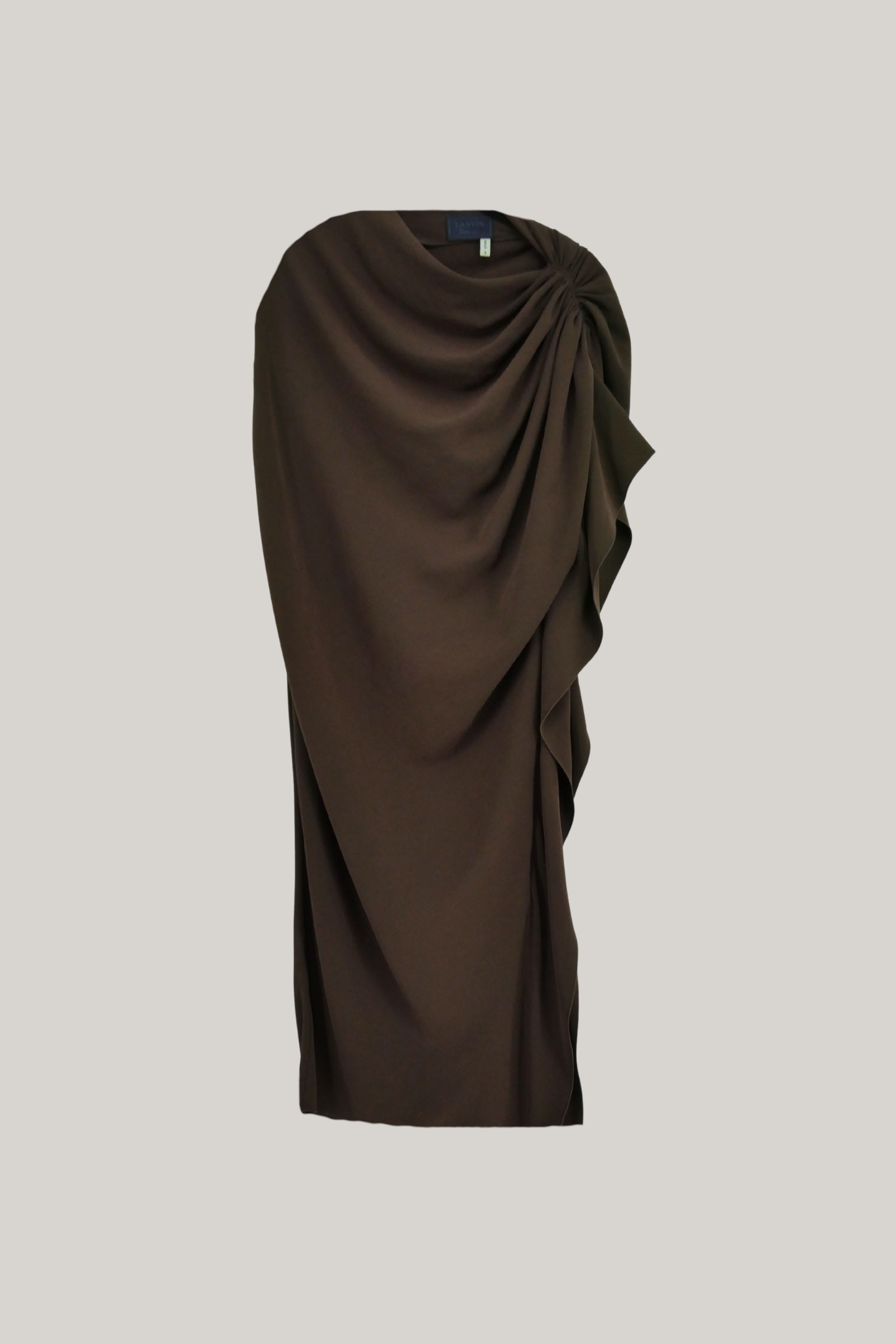 Lanvin Olive Drape Dress