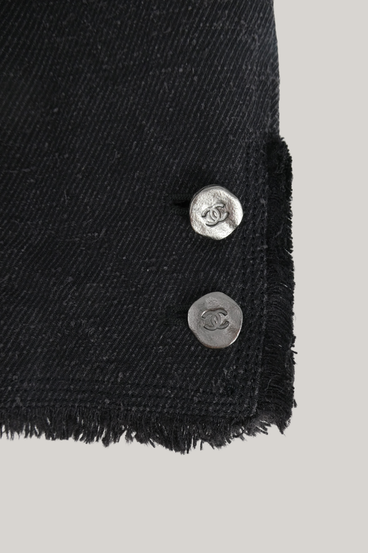 2006 Spring Chanel Black Denim Blazer (FR 40)