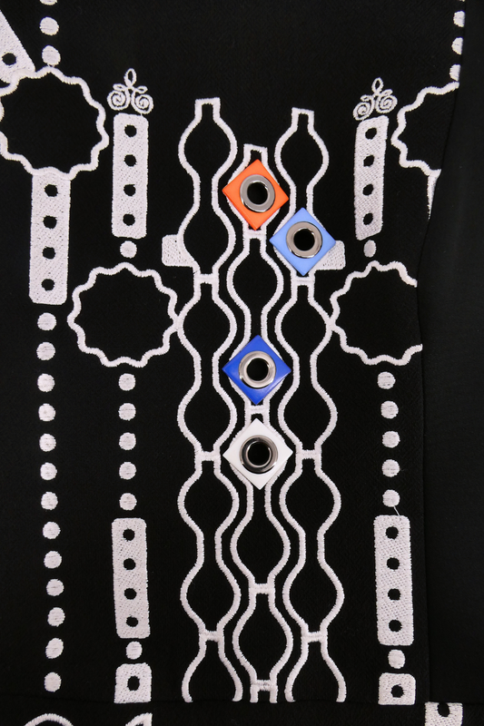 Peter Pilotto Black Graphic Orange Blue Dress
