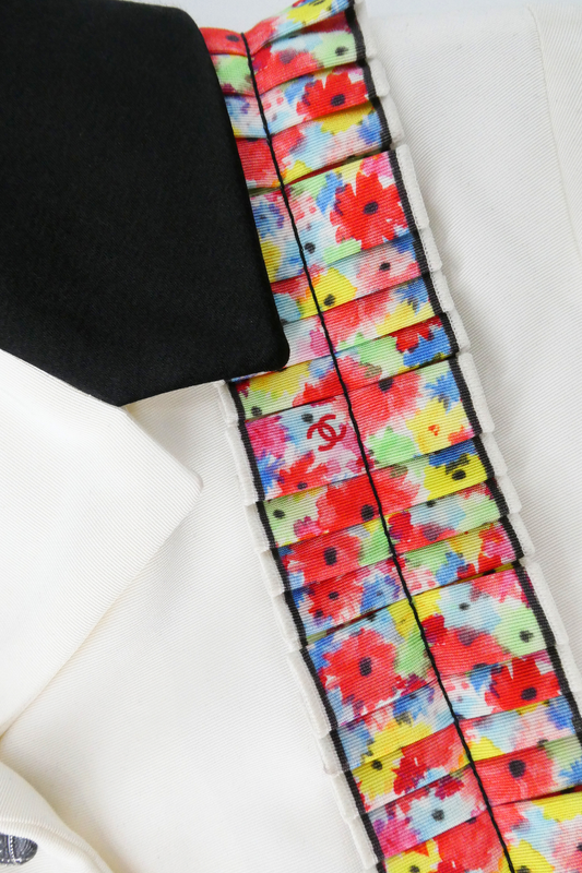 2016 Chanel Ruffle White Jacket