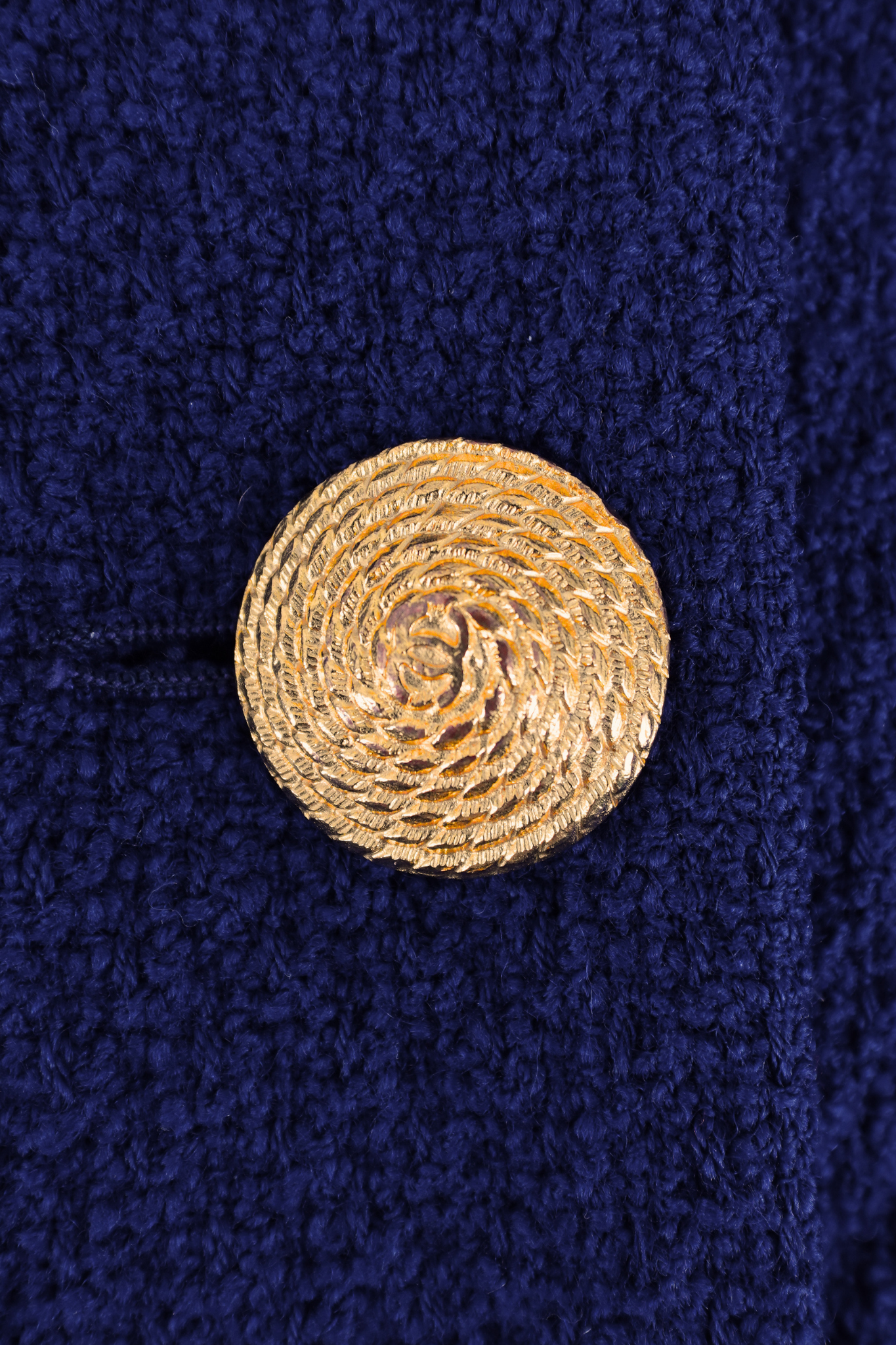 Vintage Chanel Blue Tweed Skirt Suit (FR 44)