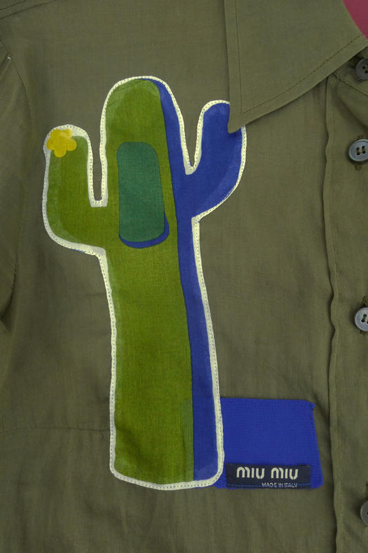 2005 Spring/Summer Miu Miu Green Cactus Button Up
