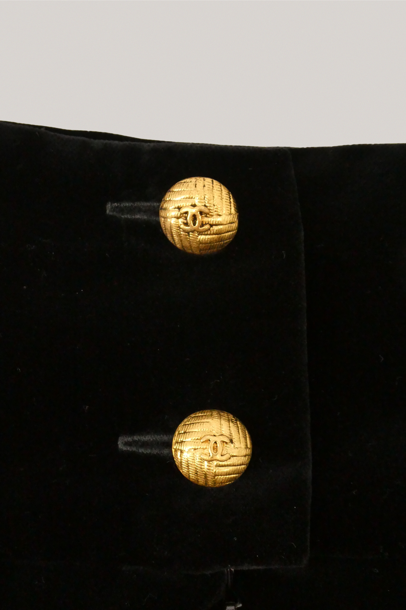 1990 Vintage Chanel Black Velvet Skirt