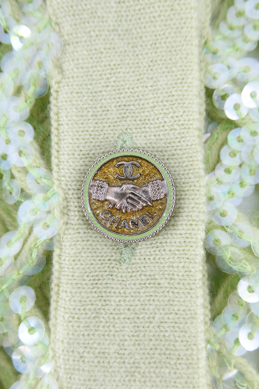 2008 Spring Chanel Green Sequin Cardigan (FR 38)