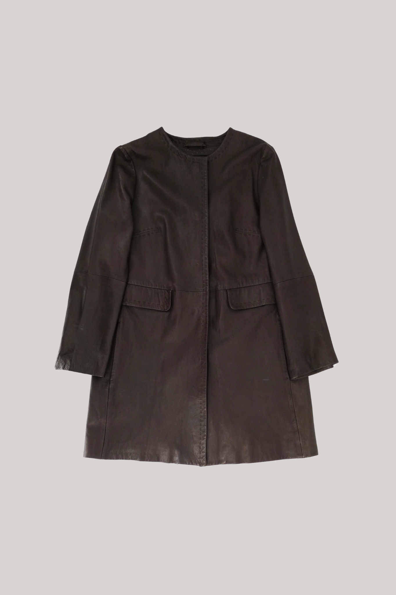 Max Mara Weekend Brown Lamb Leather Coat (IT 38)