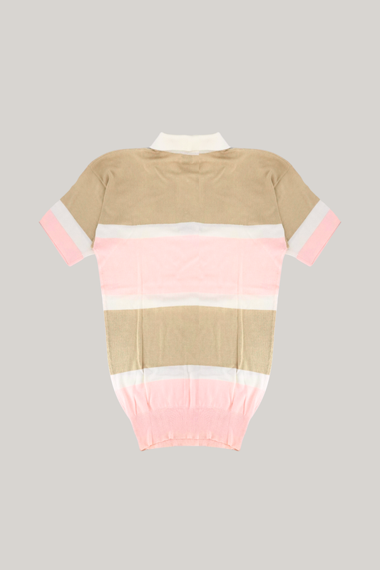 Vintage Chanel Multicolor Striped Polo Shirt Dress