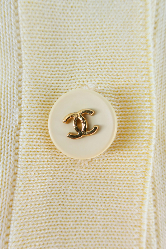1999 Chanel Yellow Sleeveless Knit Crop Top (FR 38)