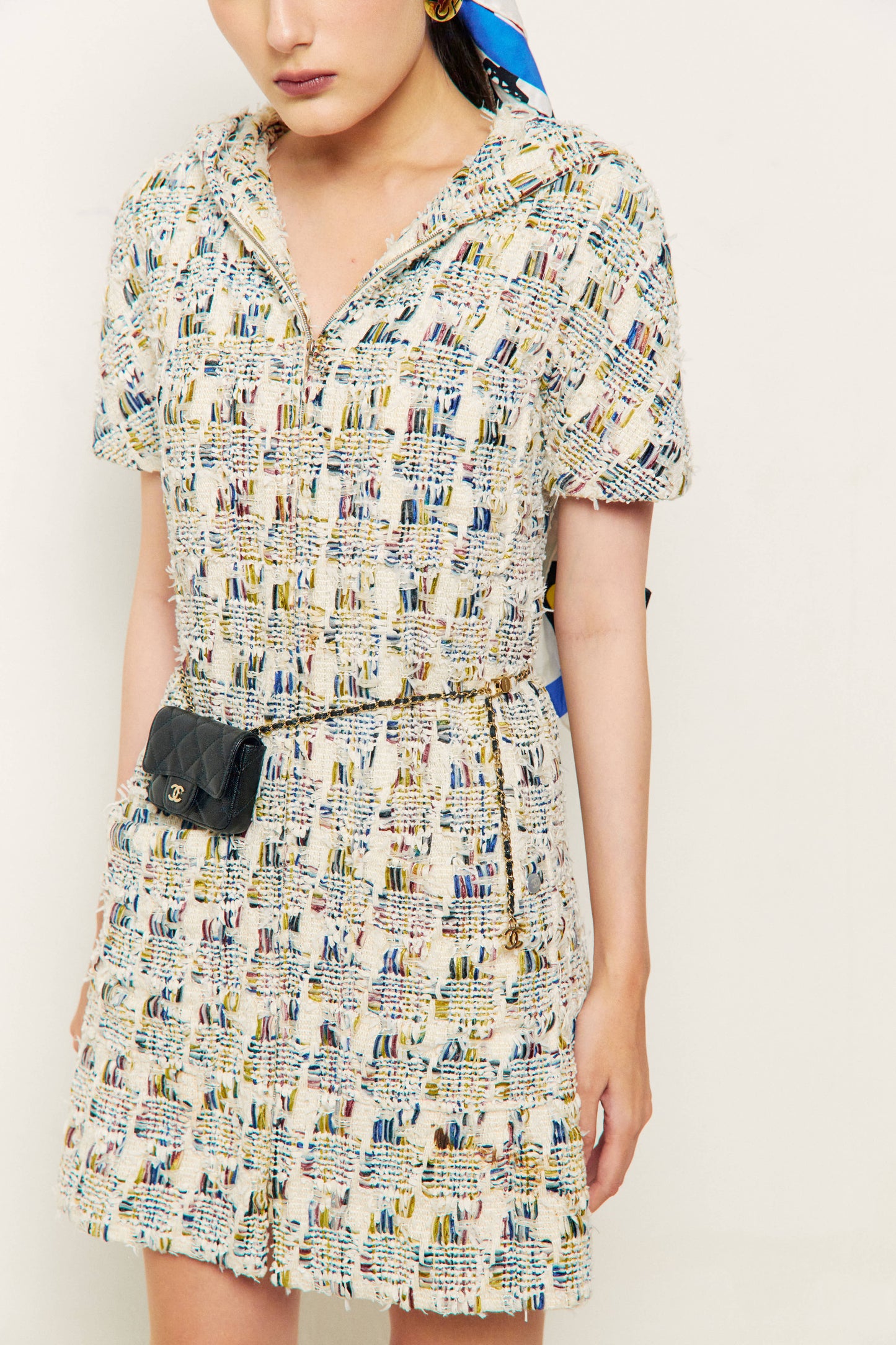 2018 Chanel Tweed Hooded Dress