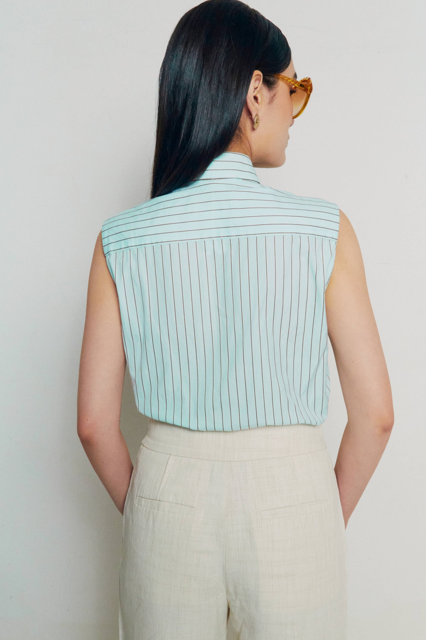 2002 Chanel Mint Ruffle Top