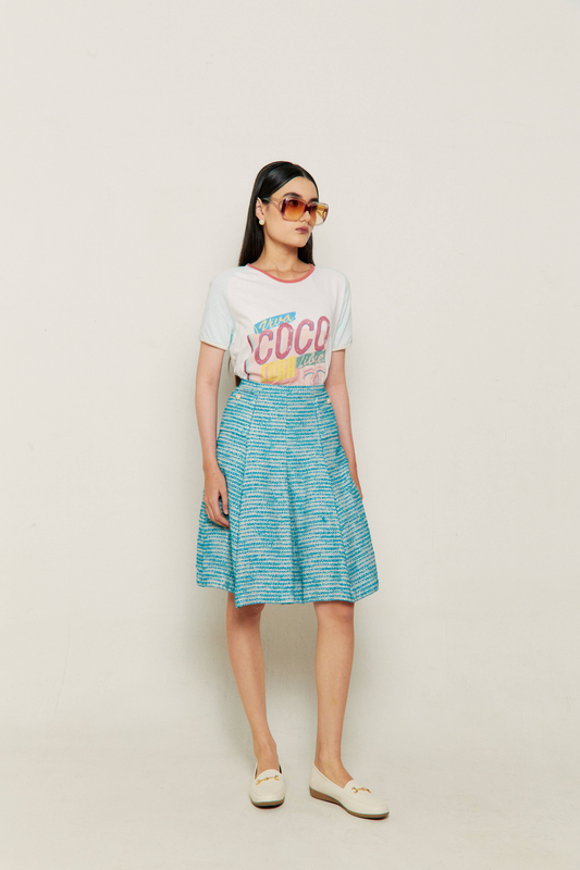 2001 Chanel Metallic Tweed Skirt