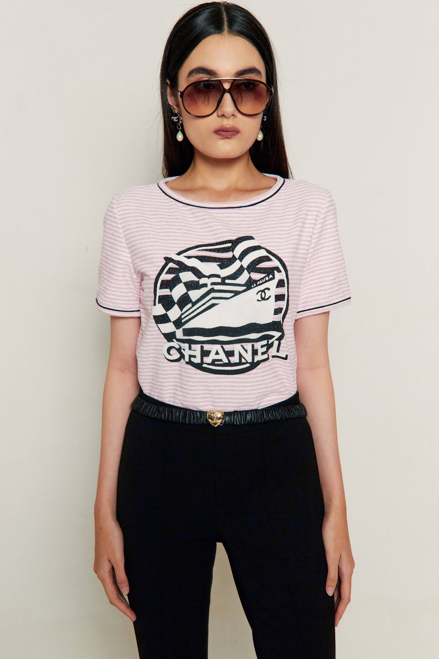 Chanel 2002 Belt Heart Turnlock Buckle