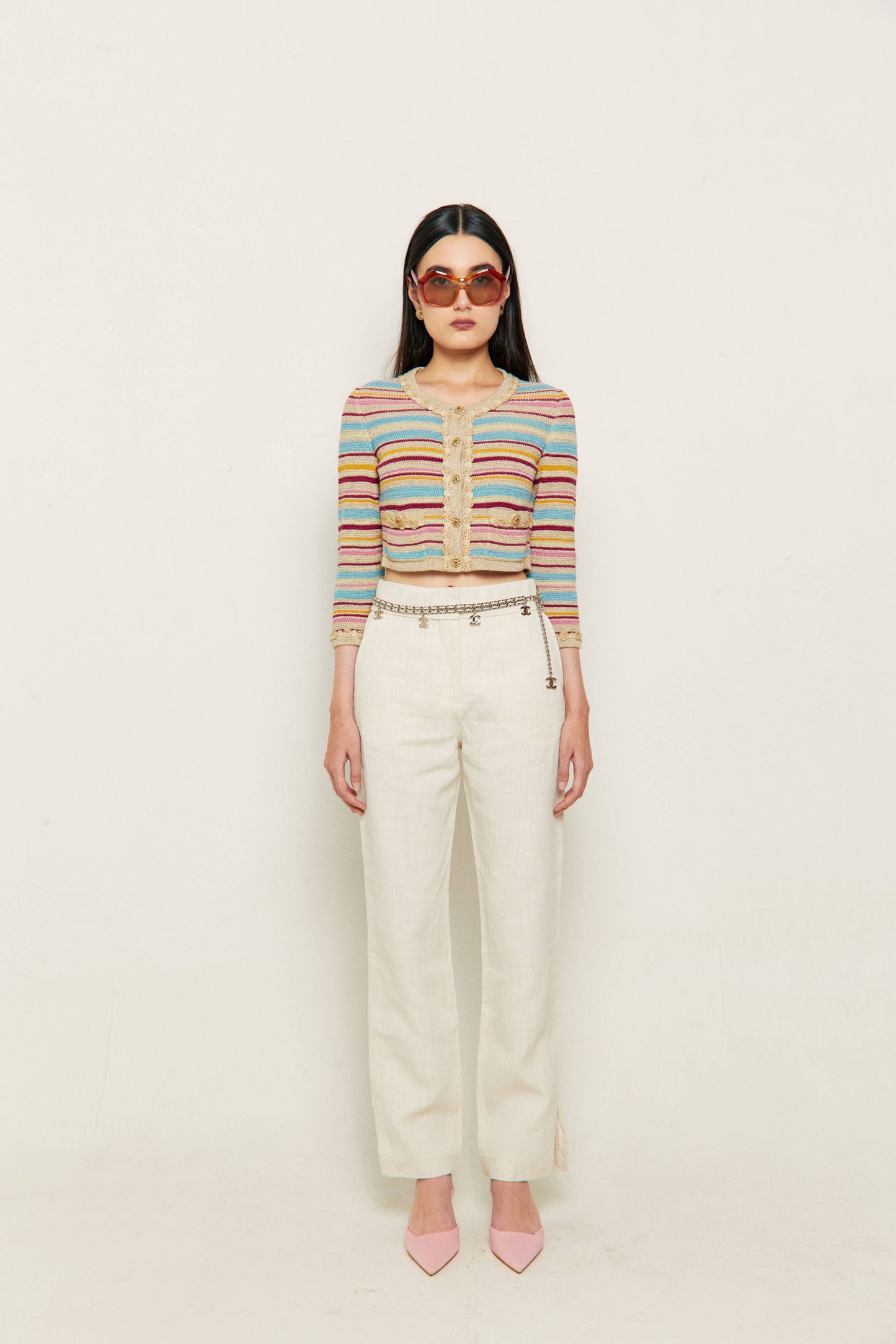2011 Chanel Multicolor Stripped Cardigan
