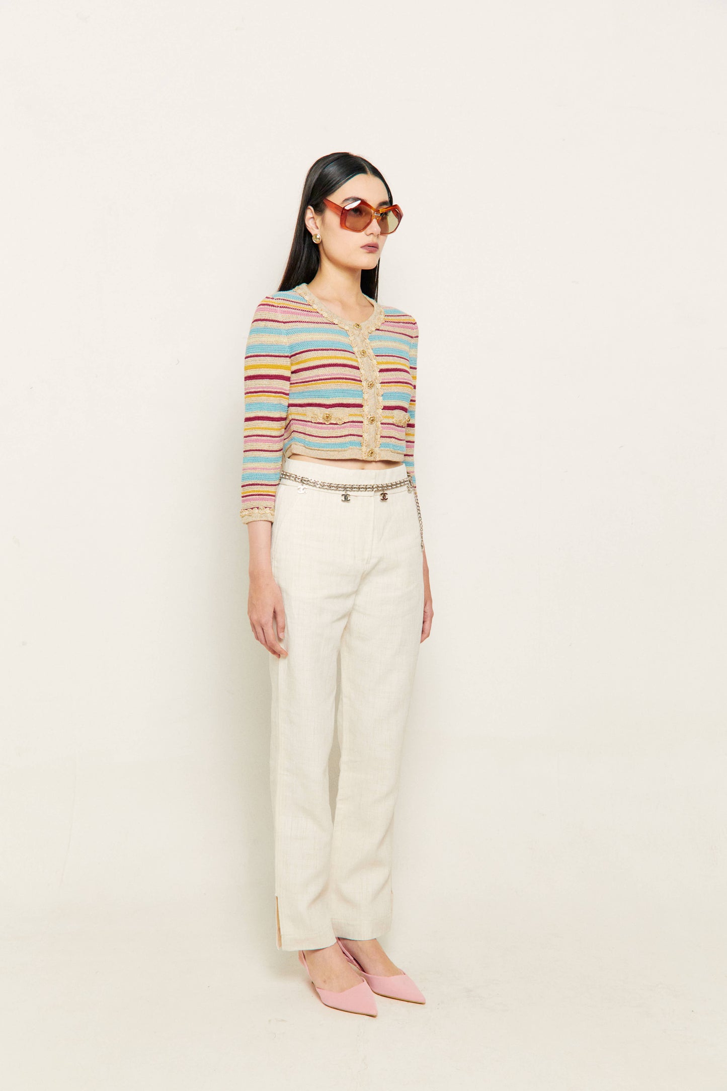 2011 Chanel Multicolor Stripped Cardigan