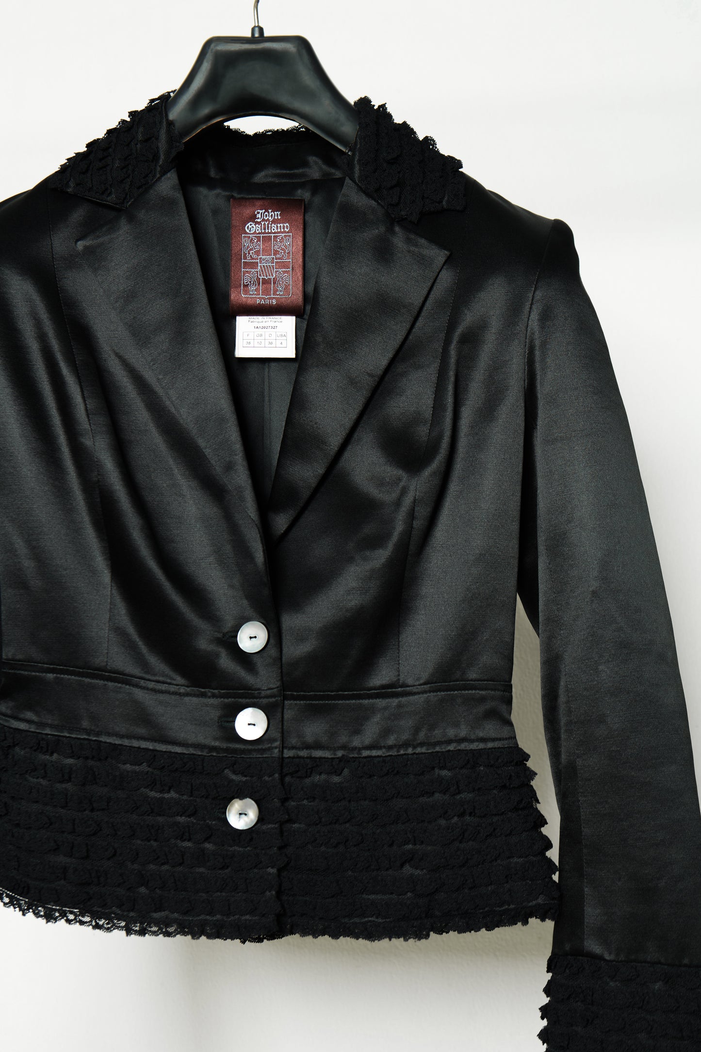 2001 John Galliano Satin Set with Ruffle Trim