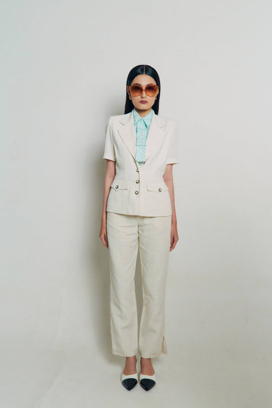 2002 Chanel Mint Ruffle Top