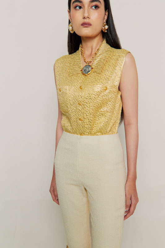1996 Vintage Chanel Gold Top