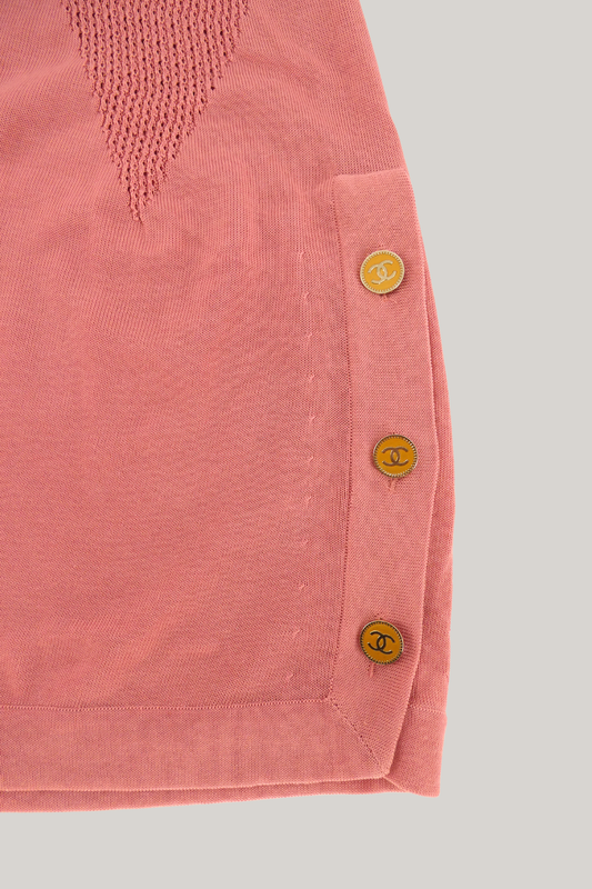 2011 Resort Chanel Coral Pink Knit A-Line Dress (FR 38)