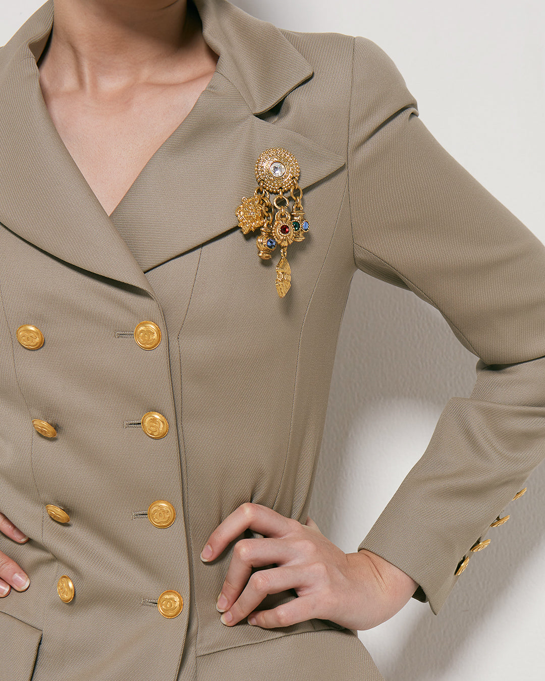 90s Edouard Rambaud Charm Brooch