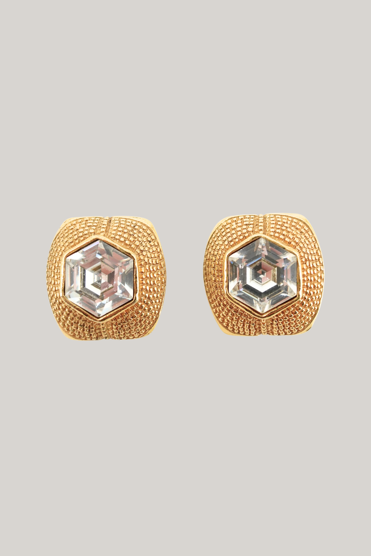 1990s Chanel Gold Crystal Earrings