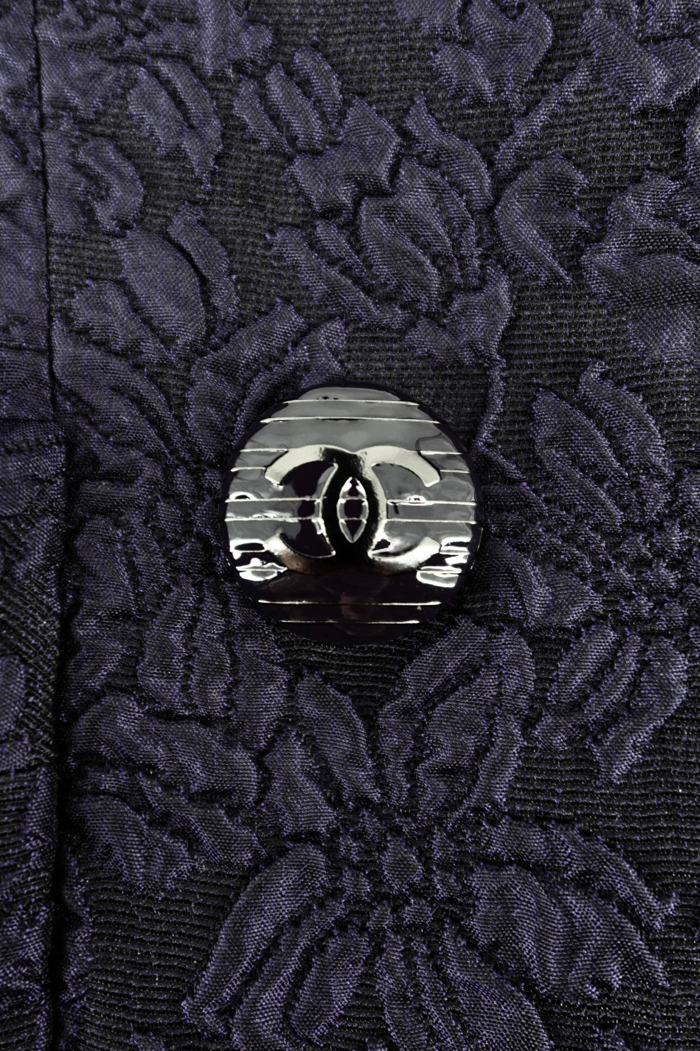 Chanel Navy Floral Jacquard Blazer (FR 42)