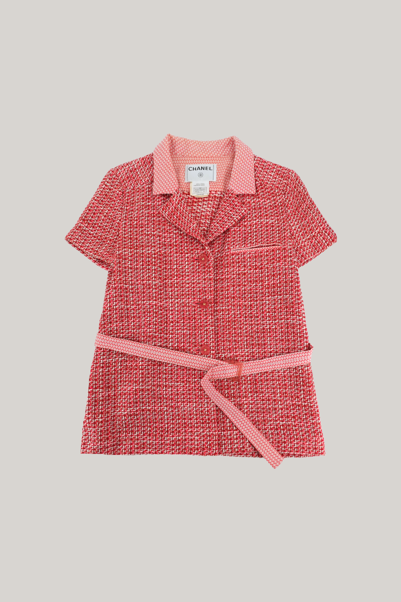 2002 Spring Chanel Pink Short Sleeve Top (FR 38)
