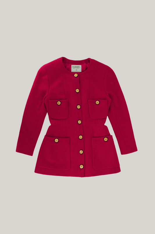 Vintage Chanel Fuchsia Long Jacket