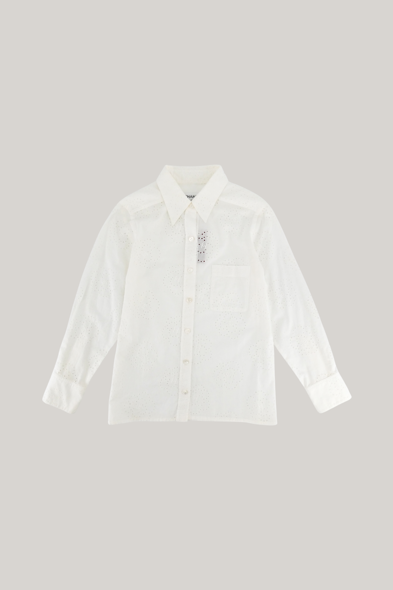 2008 Spring Chanel CC Logo Mark Camellia Blouse Shirt (FR 38)