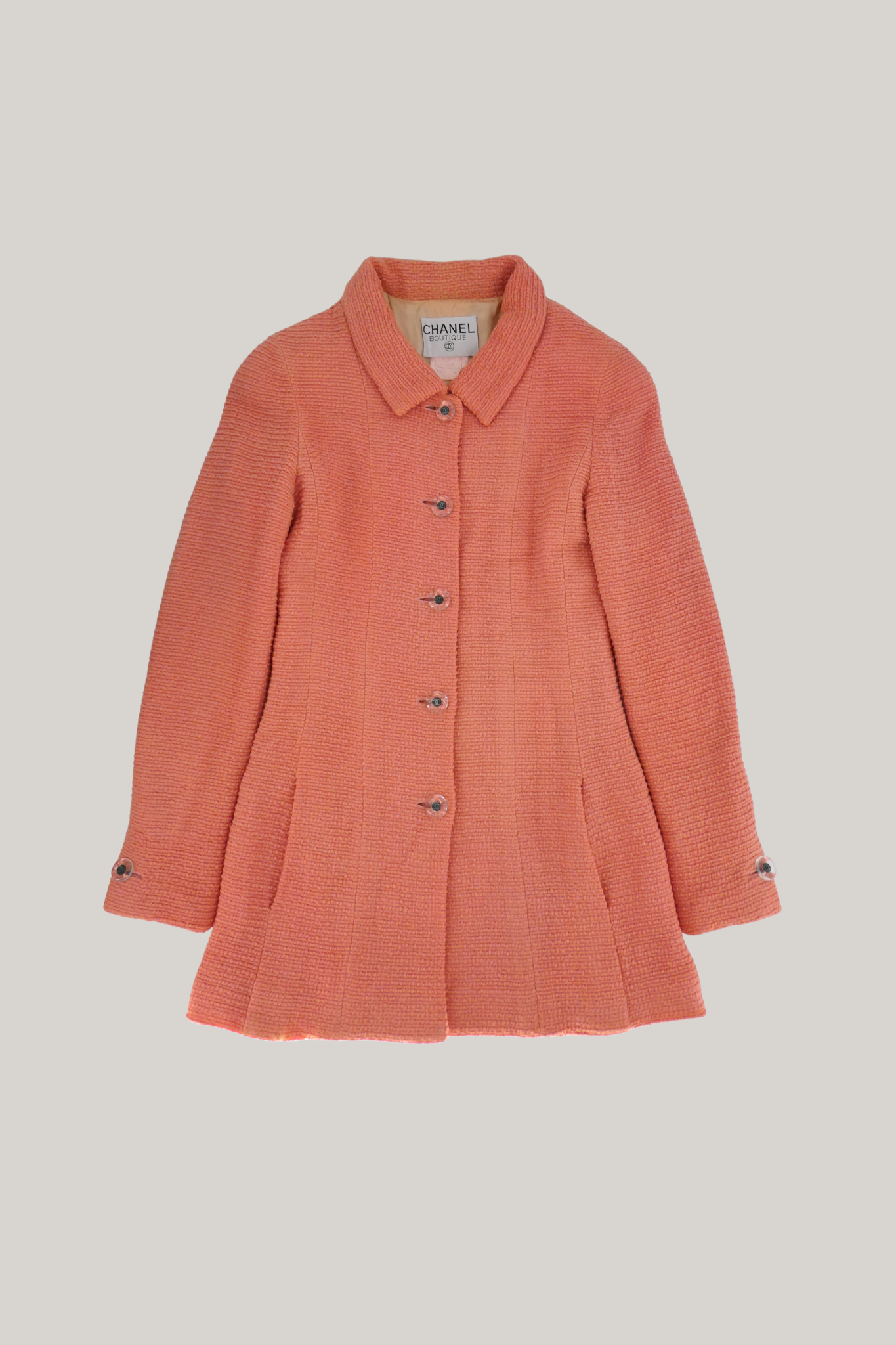 1997 Chanel Cruise Coral Wool Coat (FR 36)
