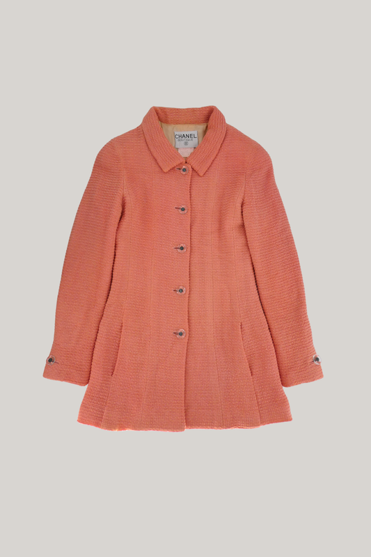 1997 Chanel Cruise Coral Wool Coat (FR 36)