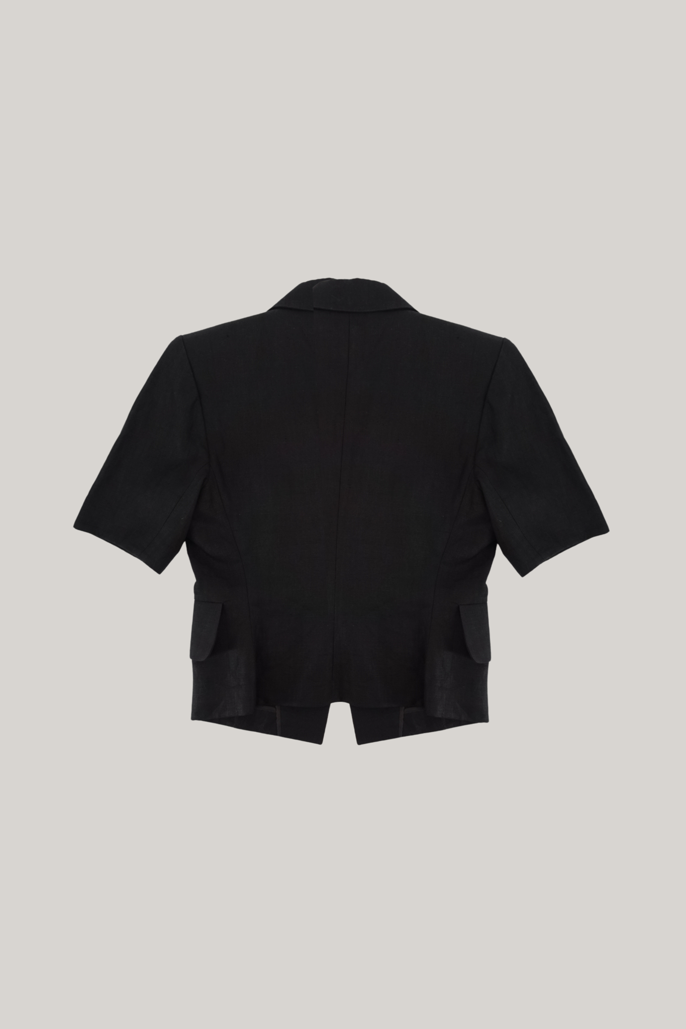 Yves Saint Laurent Black Cropped Blazer with Gold YSL Brooches Set (M)