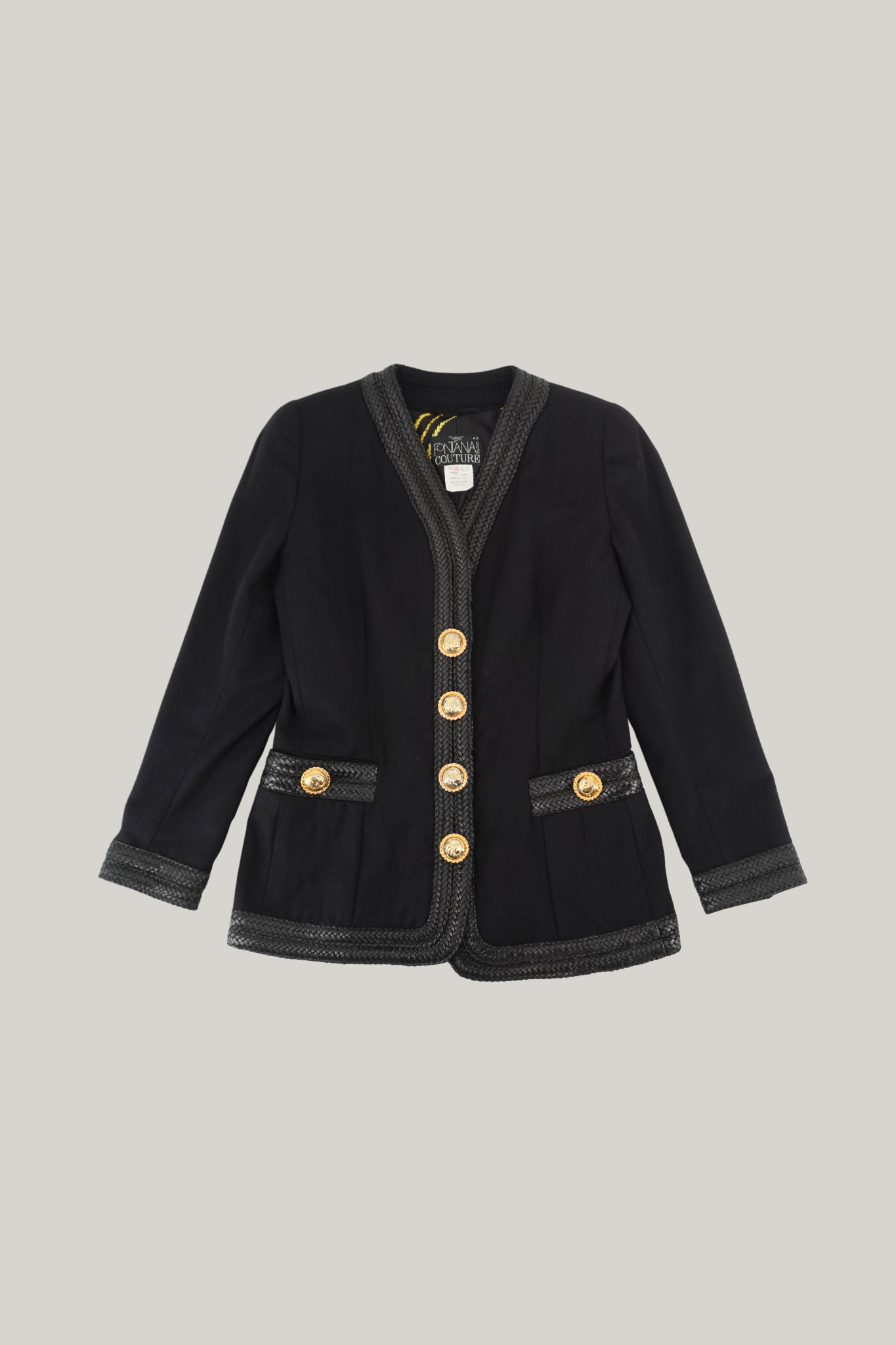 Vintage Fontana Couture Black Jacket (42)