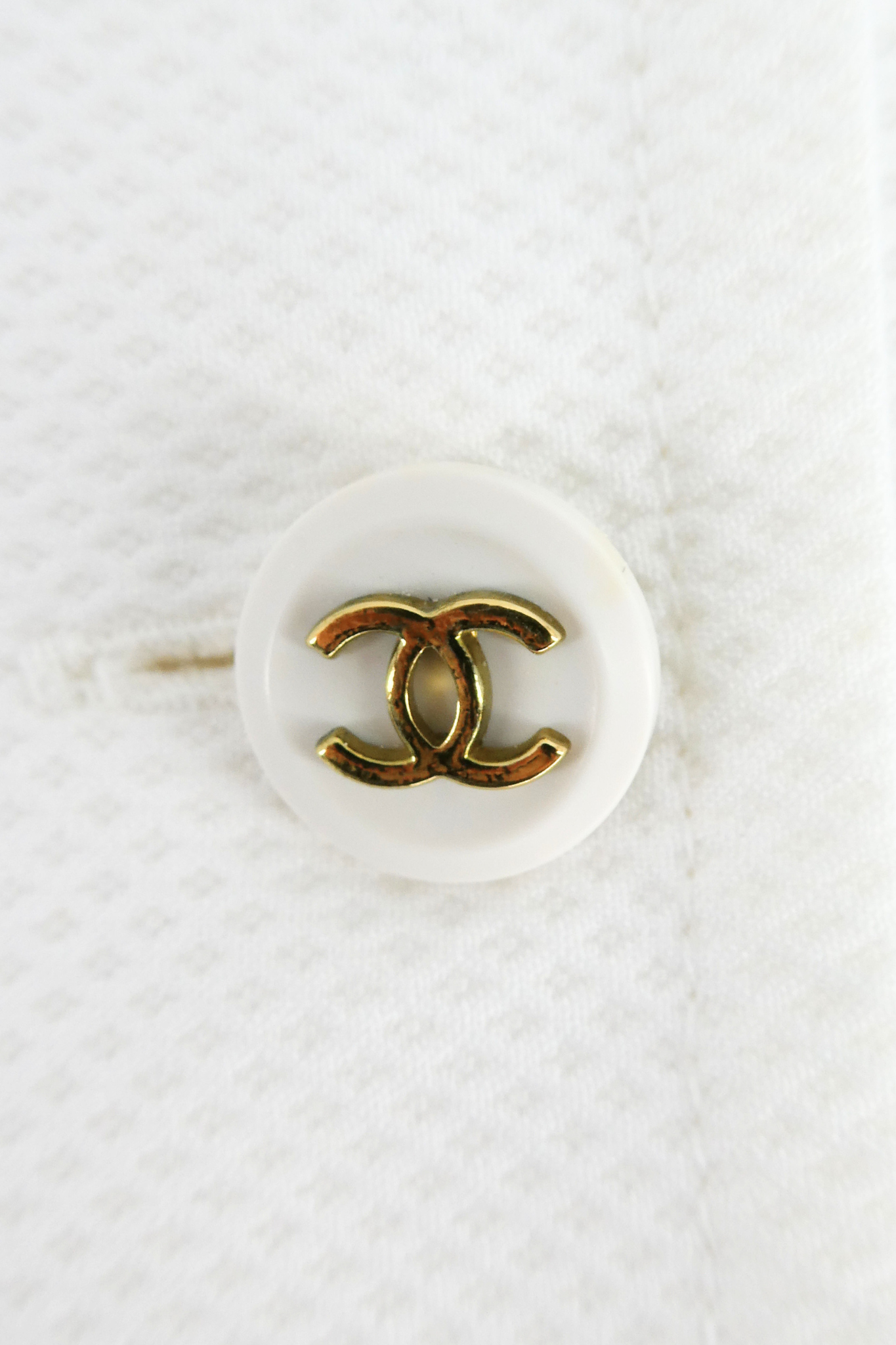 1995 Chanel White Short Sleeve Top