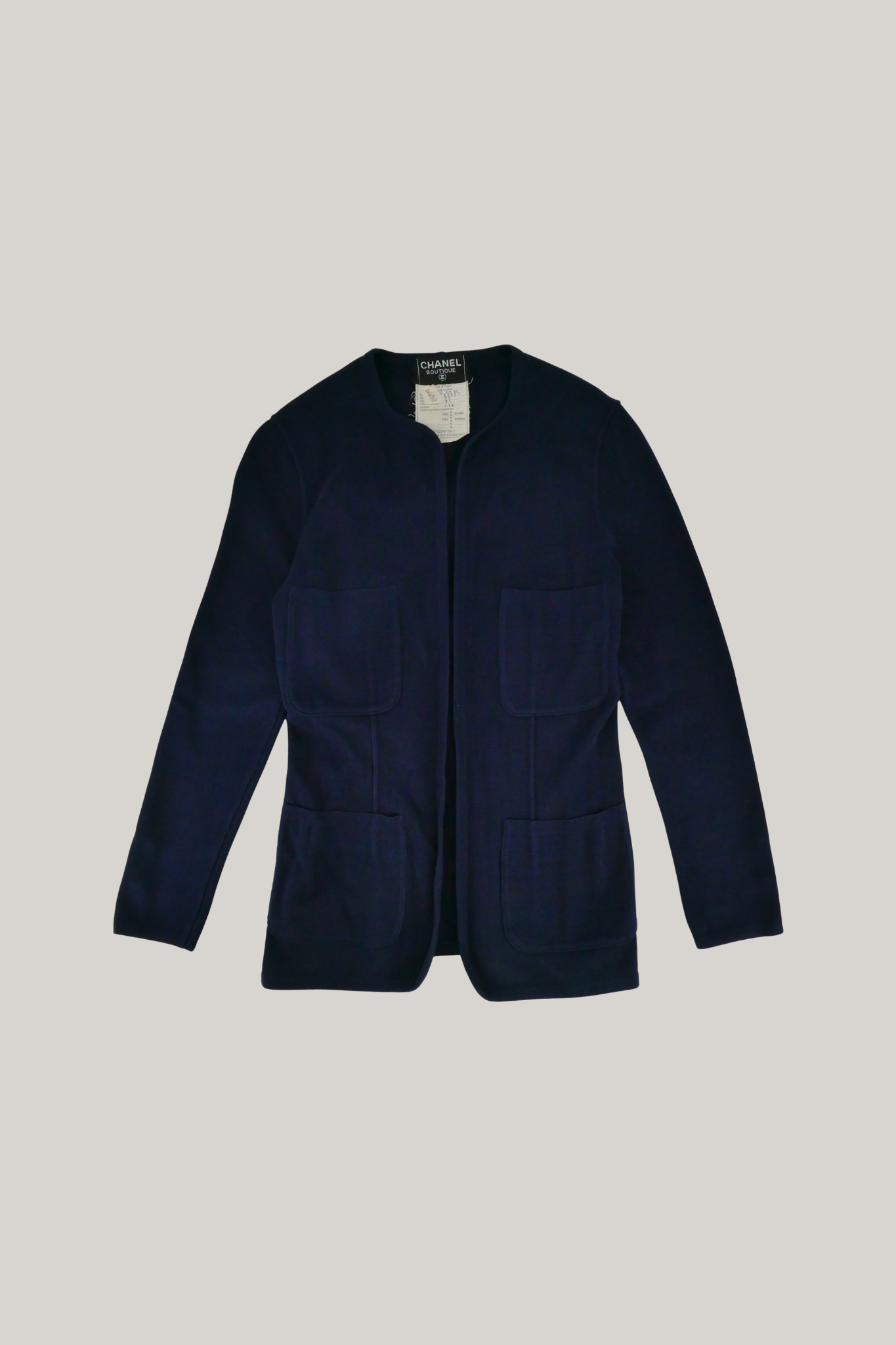 1991 Cruise Chanel Navy Cardigan (FR 40)