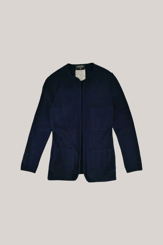 1991 Cruise Chanel Navy Cardigan (FR 40)
