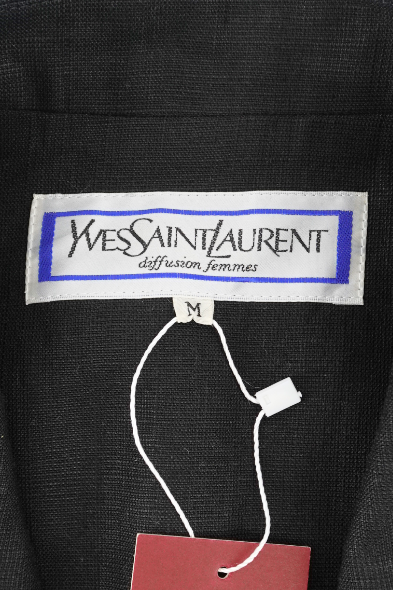 Yves Saint Laurent Black Cropped Blazer with Gold YSL Brooches Set (M)