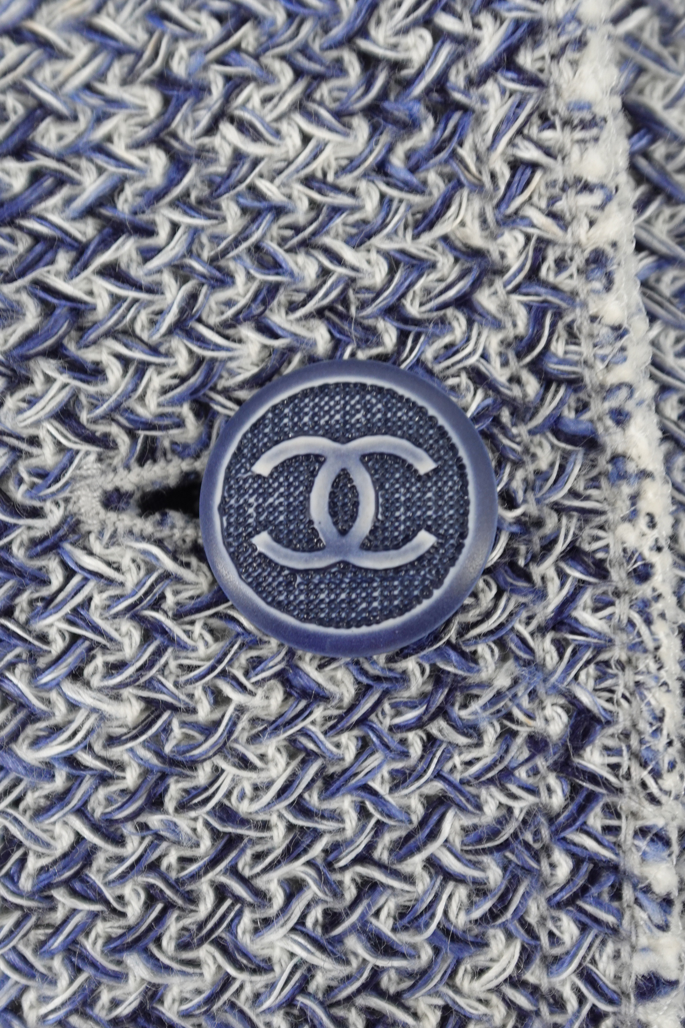 2003 Spring Chanel Grey Blue Jacket (FR 44)