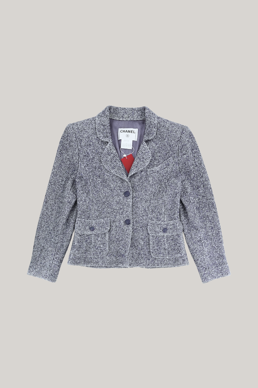 2003 Spring Chanel Grey Blue Jacket (FR 38)