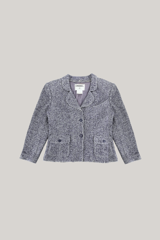 2003 Spring Chanel Grey Blue Jacket (FR 44)