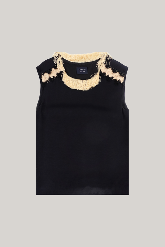 Lanvin Black Fringe Top (36)