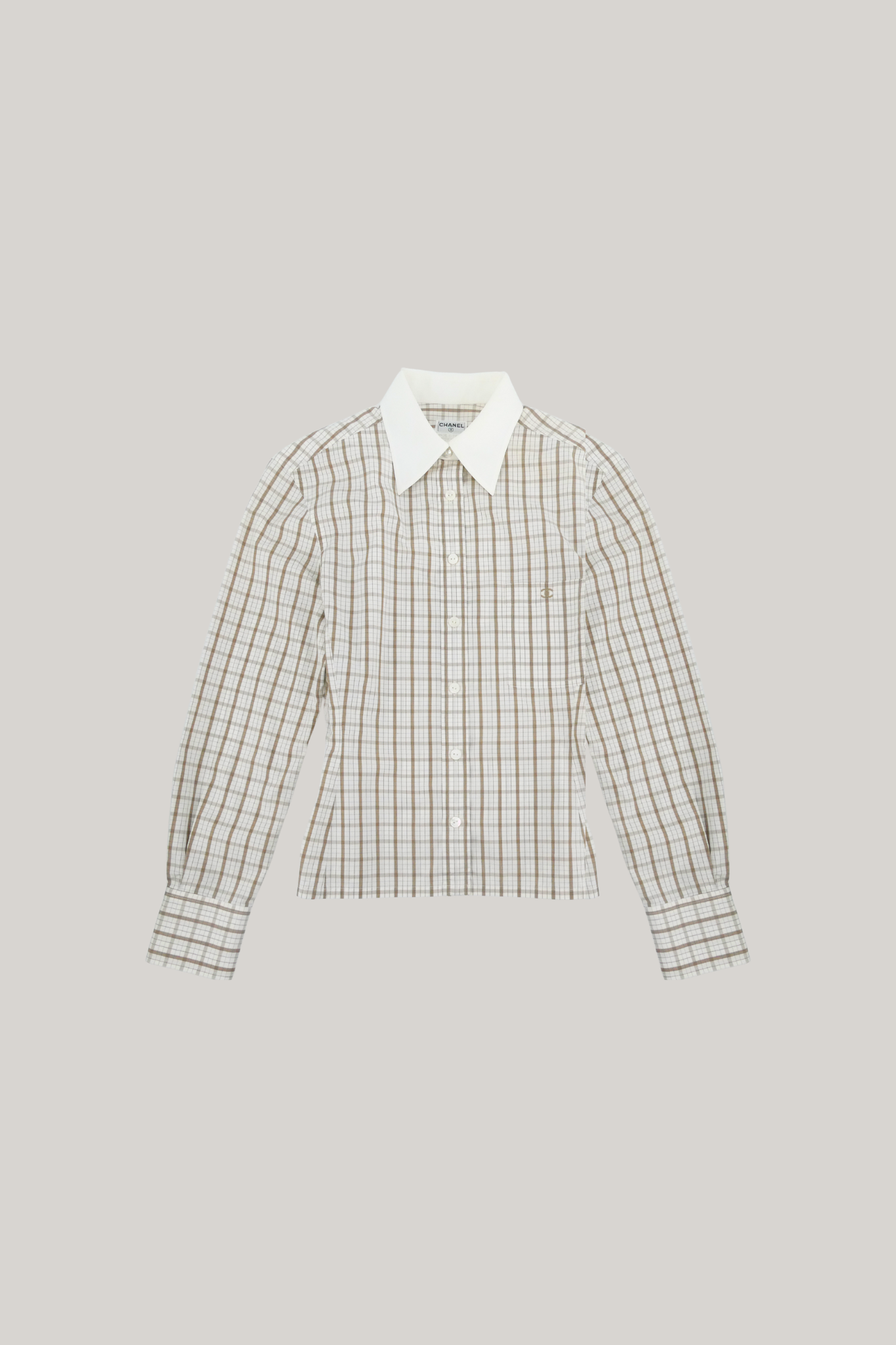 Chanel Brown Stripes Button Up (FR 38)
